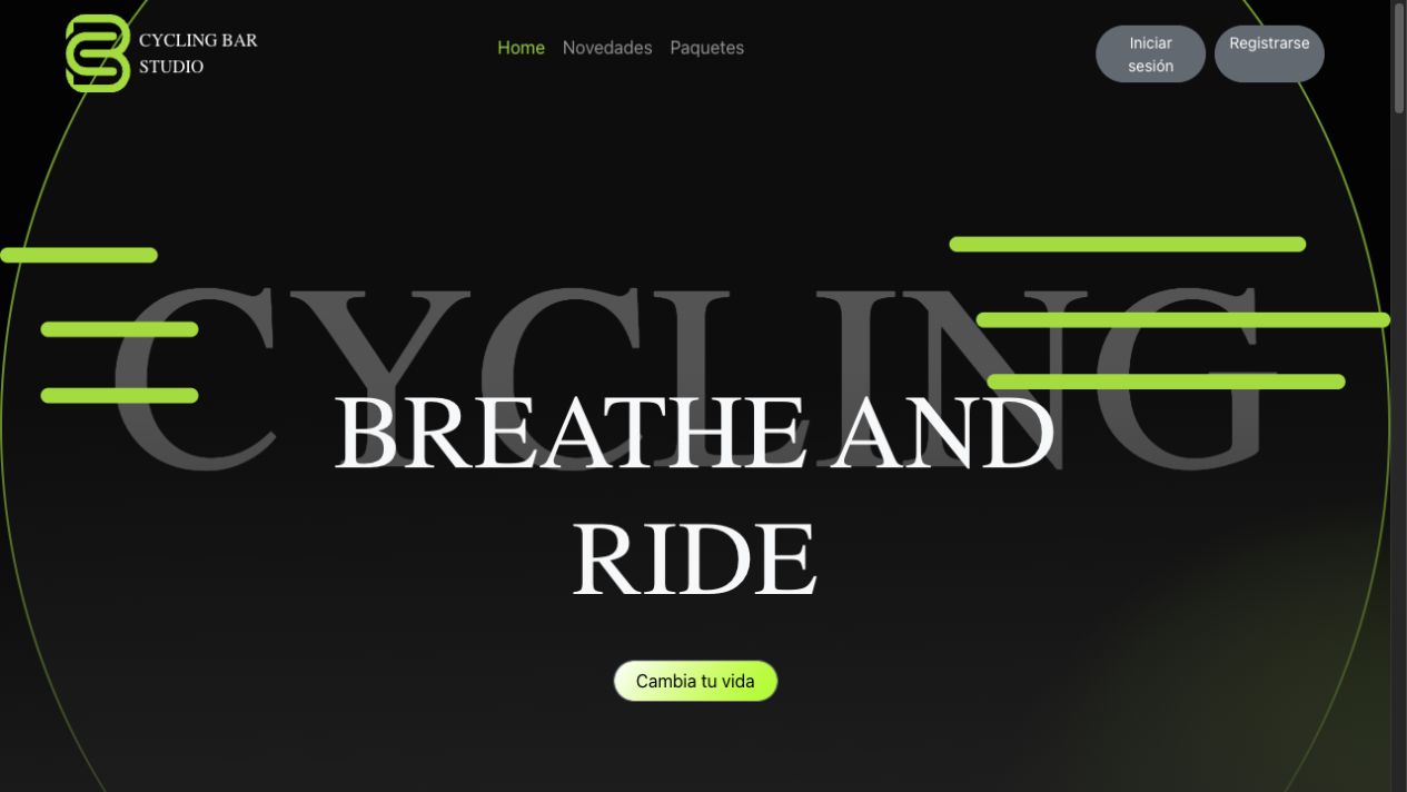 Cycling Bar website interface